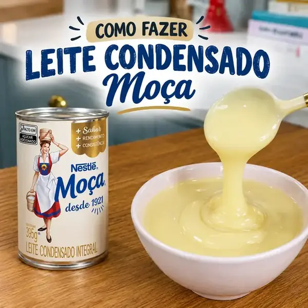 Leite condensado Moça feito em casa
